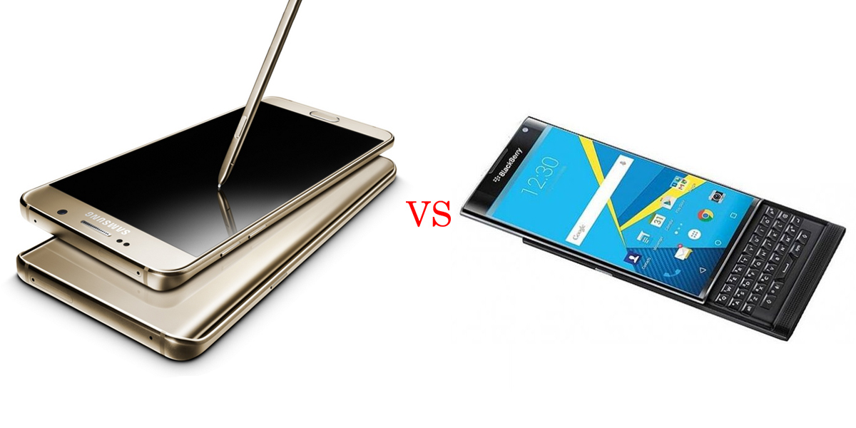 Samsung Galaxy Note 5 versus BlackBerry Priv 3